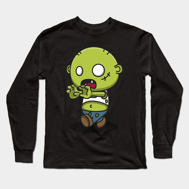 cute zombie Long Sleeve T-Shirt by fflat hds